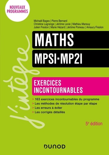 Couverture de J'intègre - Maths MPSI-MP2I : exercices incontournables