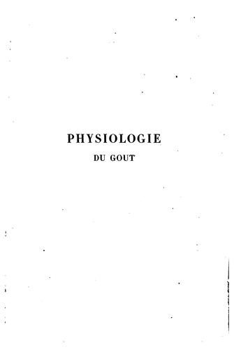 Couverture de Physiologie du goût